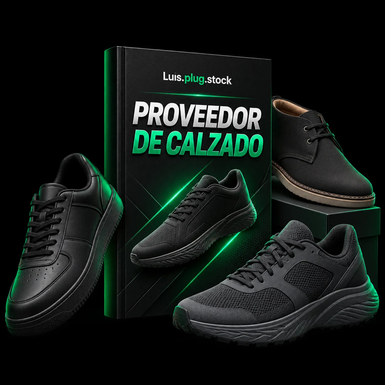 Directorio Proveedor de Calzado de Luis.plug.stock: guía con zapatillas y botas negras